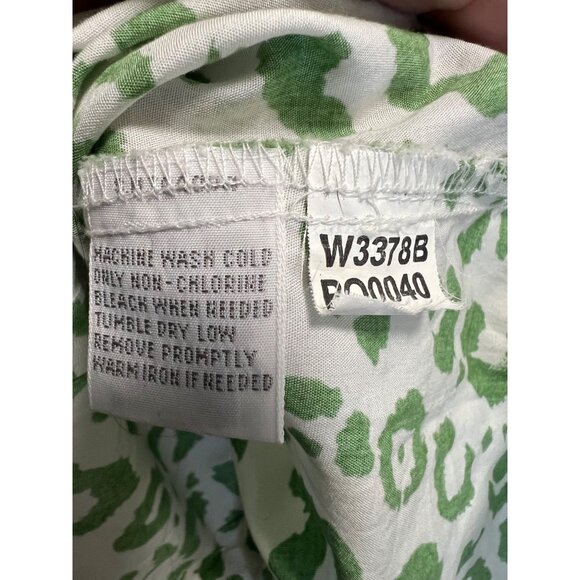 Foxcroft Womens Wrinkle-Free Green Leopard Print Button Down Shirt Size 14W - Picture 5 of 8